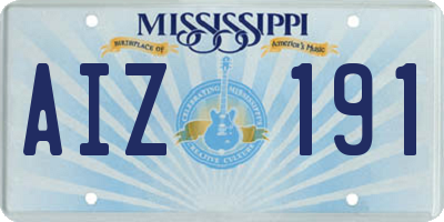 MS license plate AIZ191