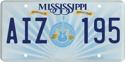 MS license plate AIZ195