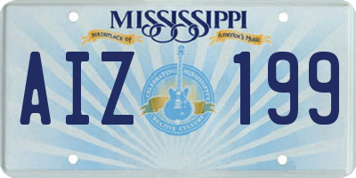 MS license plate AIZ199