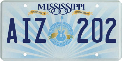 MS license plate AIZ202