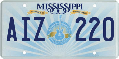 MS license plate AIZ220