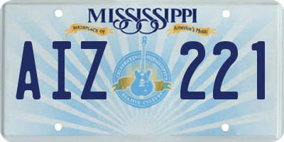 MS license plate AIZ221