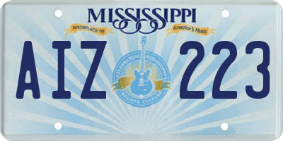 MS license plate AIZ223