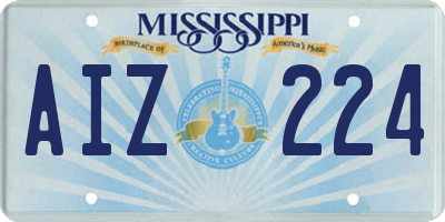MS license plate AIZ224