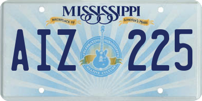 MS license plate AIZ225