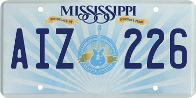 MS license plate AIZ226