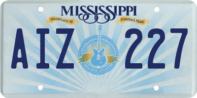 MS license plate AIZ227