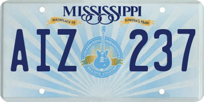 MS license plate AIZ237