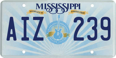 MS license plate AIZ239