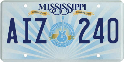 MS license plate AIZ240