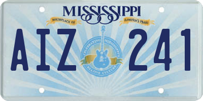 MS license plate AIZ241