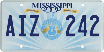MS license plate AIZ242