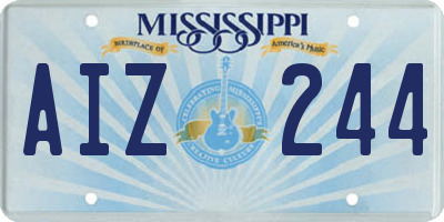 MS license plate AIZ244