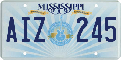 MS license plate AIZ245