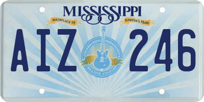 MS license plate AIZ246