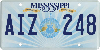 MS license plate AIZ248