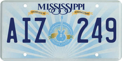 MS license plate AIZ249