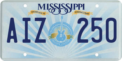 MS license plate AIZ250