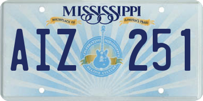 MS license plate AIZ251