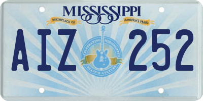 MS license plate AIZ252