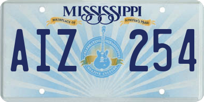 MS license plate AIZ254