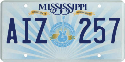 MS license plate AIZ257