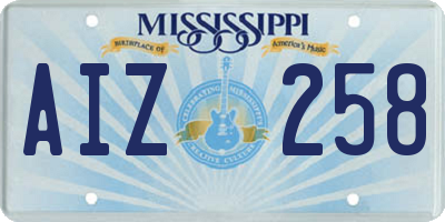 MS license plate AIZ258