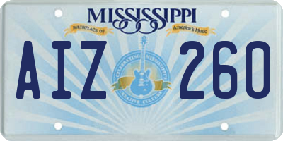 MS license plate AIZ260