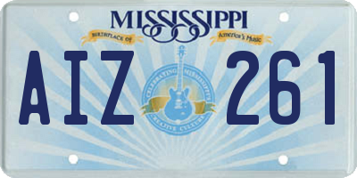 MS license plate AIZ261