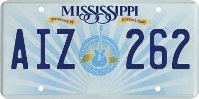 MS license plate AIZ262
