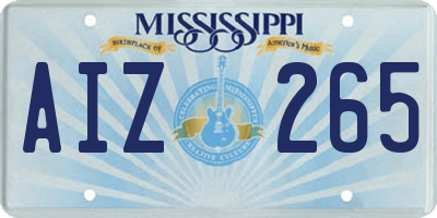 MS license plate AIZ265