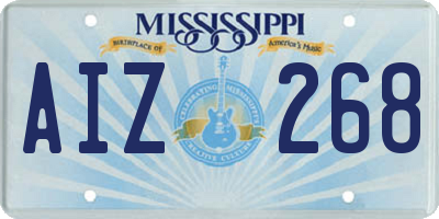 MS license plate AIZ268