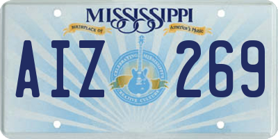 MS license plate AIZ269
