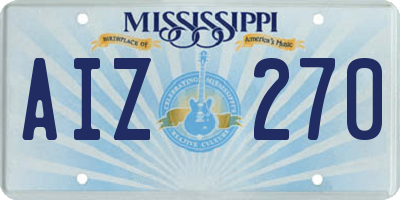 MS license plate AIZ270