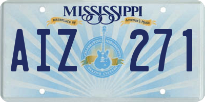 MS license plate AIZ271