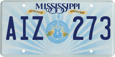 MS license plate AIZ273