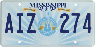 MS license plate AIZ274