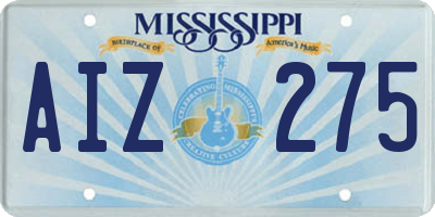MS license plate AIZ275