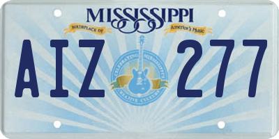 MS license plate AIZ277