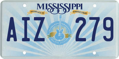 MS license plate AIZ279