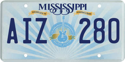 MS license plate AIZ280