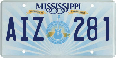 MS license plate AIZ281