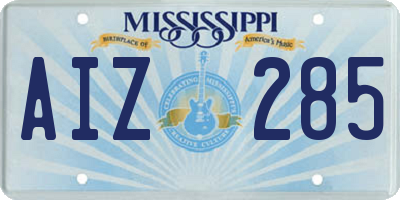 MS license plate AIZ285