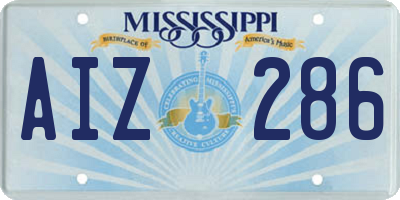 MS license plate AIZ286