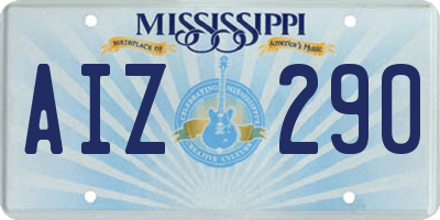 MS license plate AIZ290