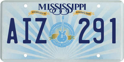 MS license plate AIZ291