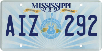 MS license plate AIZ292
