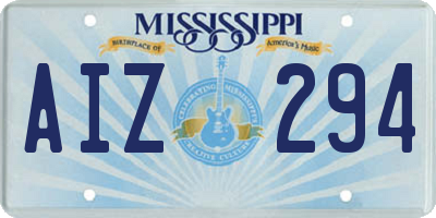 MS license plate AIZ294