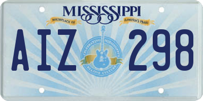 MS license plate AIZ298