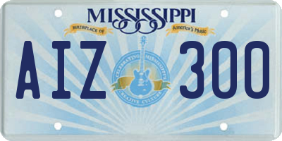 MS license plate AIZ300